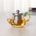 Théière en verre résistant à la chaleur avec filtre inox et anse dragon verte. - Théière de 350 ml avec poignée dragon
