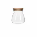 Glazen theebus met bamboe deksel, 750ml voorraadpot van borosilicaatglas voor levensmiddelen. - Trapeziumvormige Opbergpot / 750ML