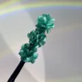 Green hydrangea hair bun maker elegant hair styling tool flower hairpin for women daily styling - Dark Green