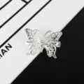 Silver hollow butterfly hairpin duckbill clip DIY handmade hair accessories craft supplies. - Butterfly Duckbill Clip / Silver