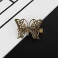 Vintage bronze hollow butterfly hair clip, elegant duckbill hairpin for DIY daily hair styling. - Butterfly Duckbill Clip / Bronze
