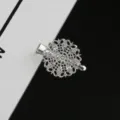 Silver hollow floral hair clip vintage duckbill hairpin DIY craft hair accessory for women - Peacock Feather Alligator Clip / Silver