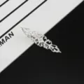 Silver vintage filigree hairpin side clip alloy hair barrette metal DIY hair accessories - Long Strip Duckbill Clip / Silver Tone