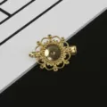 Gold brass DIY hair clip base duckbill hairpin accessory for handmade headwear crafting - Sunflower Alligator Clip / Inner Diameter 12mm / Gold