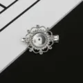 DIY Vintage Hair Clip Base Brass Duckbill Hairpin Blank Tray Handmade Accessory Wholesale - Sunflower Alligator Clip / Inner Diameter 12mm / Silver Tone