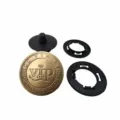 Car floor mat fixing buckle set with gold metal snap button and black plastic base. - VIP
