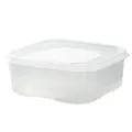 Clear plastic food storage container with lid for kitchen fridge organization and meal prep. - 650 ml