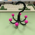 Rotatable 6-claw hook multifunctional clothes hat bag storage rack home organizer - Six-Claw Hook / Pink