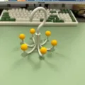 Rotating multi-claw hook storage rack, durable white plastic hook with yellow ball ends. - Six-Claw Hook / Yellow