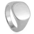 Bague chevalière lisse en acier titane minimaliste, détail de bijoux en acier poli moderne. - Taille 6 / Acier