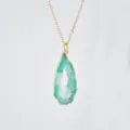Türkis Geode Scheibe Anhänger Halskette Vergoldete Kette Kristall Schmuck Damen Neu - Blaugrüne Unregelmäßige Scheibe (N2551)