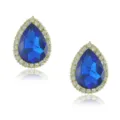 Eleganti orecchini a goccia con strass blu e montatura dorata per ogni occasione speciale. - Stile Strass a Goccia (E1318) / Blu (E1318)