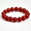 Bracciale con Perle Rosse 12mm Elastico Perle di Pietra Bracciali Donna Gioielli Moda - Sfera da 12mm / Borgogna