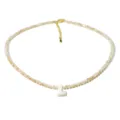 Girocollo con perline di cristallo lettera L e catena di prolunga dorata donna - Stile L