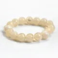 Braccialetto elasticizzato di perle di giada finta beige 12mm per donna, gioiello classico. - Sfera da 12mm / Beige