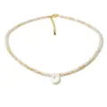 Collana di perle di cristallo con ciondolo a conchiglia, elegante catena clavicolare per donna. - Stile O