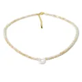 Collana di perle di cristallo con ciondolo lettera U in conchiglia, gioiello estivo. - Stile U