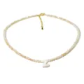 Collana di perle di cristallo da donna con ciondolo con lettera Z in conchiglia bianca. - Stile Z