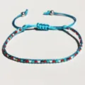 Braccialetto regolabile blu tessuto con perline Miyuki colorate per donne e ragazze - Blu