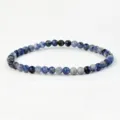 Natural Stone Beaded Bracelet Blue Sodalite Round Beads Unisex Single Circle Jewelry - Blue Spot Sodalite