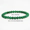 Grüner Malachit Perlen Stretch Armband mit 6mm natürlichen Edelstein Perlen, 19cm Länge. - Malachit (B1718) / 6mm