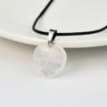 White Crystal Heart Pendant Leather Cord Necklace Fashion Women Jewelry Accessory SKU - White Crystal