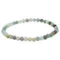 Natural stone beaded bracelet, 4mm gemstone elastic stretch bracelet for women daily wear - Amazonite