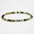 4mm natural stone beaded bracelet, multi-color gemstone elastic stacking jewelry variant. - Indian Agate