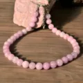 Natural purple kunzite round bead necklace choker for women, stylish crystal gemstone jewelry item. - Purple Jade - 10mm