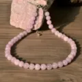 Natural purple crystal 12mm round bead choker necklace for women, elegant gemstone jewelry. - Purple Jade - 8mm