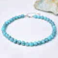 Collana di perle di turchese blu girocollo catena di clavicola gioielli alla moda unisex - Sodalite blu - 10 mm