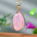 Rozenkwarts hanger ketting verguld natuursteen druppel choker sieraden voor vrouwen elegante stijl - Rozenkwarts