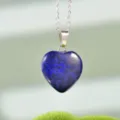 Collana con Pendente a Cuore in Lapislazzuli Blu Catena Argento Pietra Naturale - Lapislazzulo