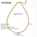 Minimalist Stainless Steel Single Zircon Pendant Snake Chain Gold Necklace Specification - Round Pendant Necklace (NXN546)