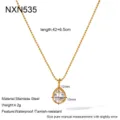Detail view of minimal stainless steel teardrop zircon pendant necklace with bead chain. - Waterdrop Necklace (NXN535)