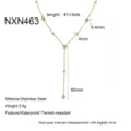 Roestvrij staal 18k vergulde zirkonia bloem Y-vormige ketting waterdicht en aanslagbestendig. - Bloem Quast Ketting Stijl (NXN463)
