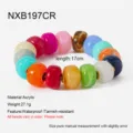 Colorful acrylic beaded bracelet for women, trendy stackable fashion jewelry piece. - Multicolor Beaded Bracelet (NXB197CR)