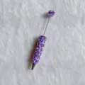 Penna a sfera di perline fai da te con strass a cuore viola brillanti cancelleria creativa - Viola