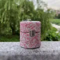 Mini Strass Zylinder Umhängetasche glitzernde rosa Damentasche für Kosmetik Lippenstift Etui - Rosa