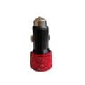 Strass Auto Ladeadapter Dual USB Schnellladung Metall Zigarettenanzuender Stecker Details. - Rot