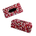 Roter Strass Auto Taschentuchbox Luxus Bling Kfz Innenraum Haengender Halter Box - Rot