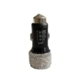 Glitzer Strass Auto USB Ladeadapter Schnell 2.4A Kfz Ladegerät für Smartphone Metall. - Weiß
