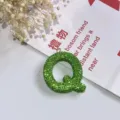 Grüner Strass Buchstabe Q Schlüsselanhänger glänzender Taschenanhänger Accessoire - Buchstabe Q