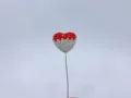 Rhinestone heart balloon car ornament detail, sparkling crystal interior decor piece. - Red and White Gradient Hearts