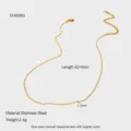 Minimalist stainless steel bead chain necklace for women, 42+5cm gold dainty jewelry. - Chain Only (Without Pendant)-Bead Chain (CH008G)