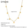 Detailansicht der goldenen Edelstahl Münzanhänger Halskette mit 42+5cm Länge und 6mm Größe. - Gold