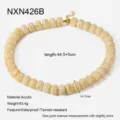 Collana di Perle in Acrilico Statement Gioiello Stile Vacanza Moda per Donna - Collana / Beige (NXN426B)