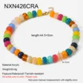 Collana di perle in acrilico colorato da donna, gioielli stile vacanza alla moda con catenina. - Colore Misto A (NXN426CRA)