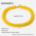 Collana di perle di acrilico giallo per donne stile di vacanza europeo e americano - Giallo (NXN426YL)
