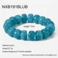 Bracciale in perline di acrilico blu da donna, accessorio di gioielli vacanza 17cm - Blu (NXB191BLUB)